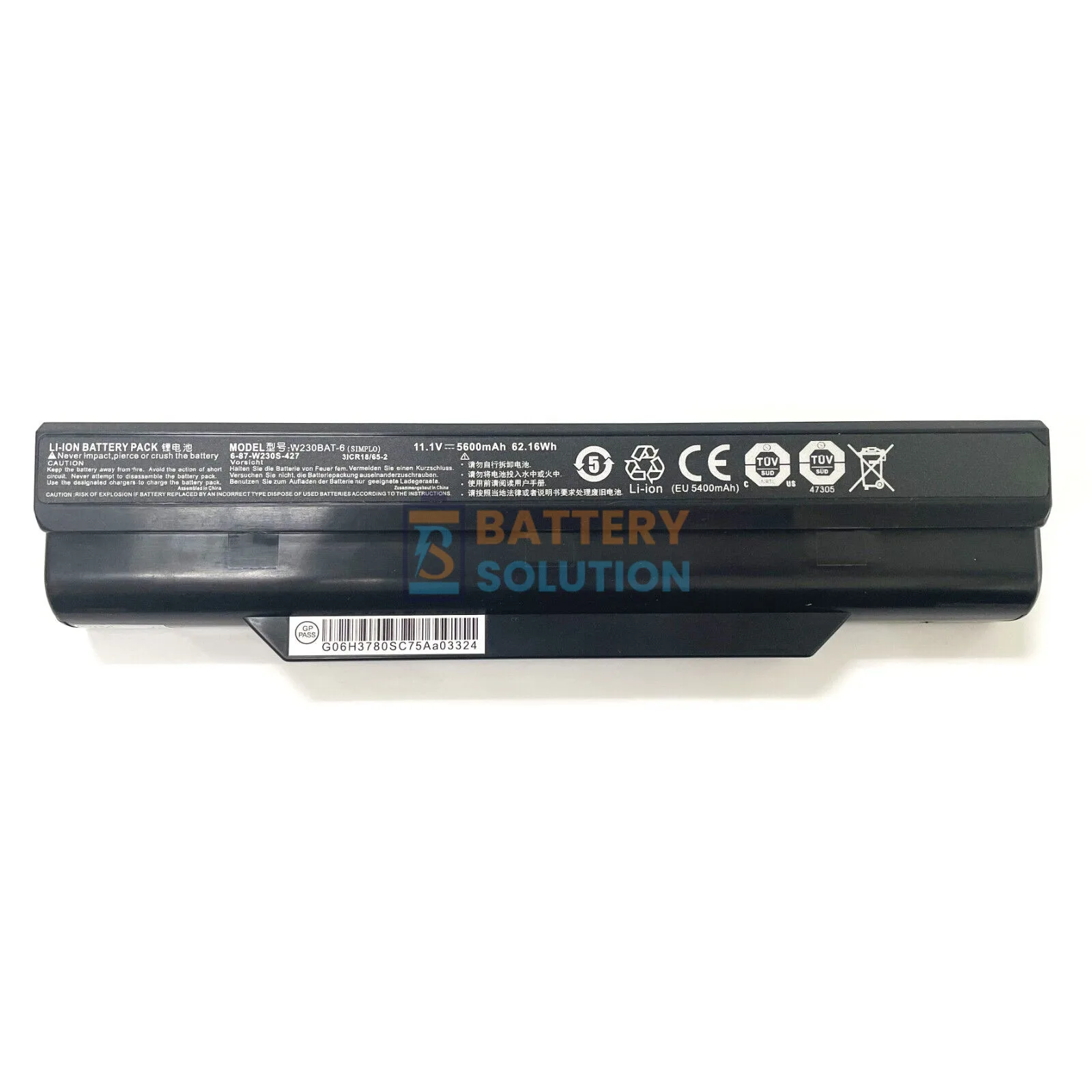 Clevo W230BAT-6 Laptop Battery